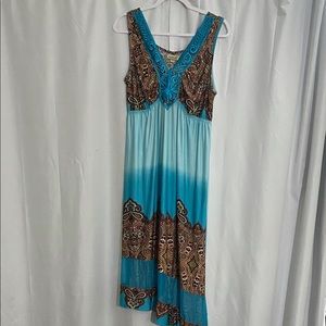 ONE WORLD xlarge maxi high-low dress